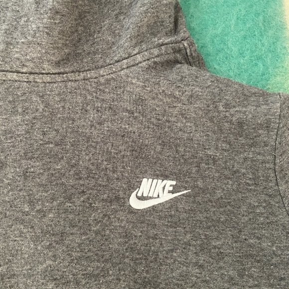 Unisex Nike mock neck hooded sweatshirt, soft, grey, oversized - Picture 2 of 4